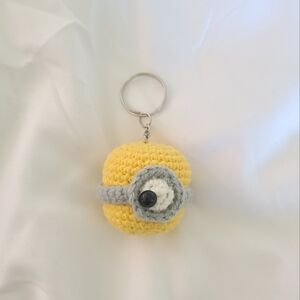 🔆 Handcrafted Crochet Minion Bag Charm Keychain